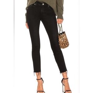 AMO Womens Black Low Rise Dark‎ Wash Black Magic Stix Crop Leg Jeans Size 26